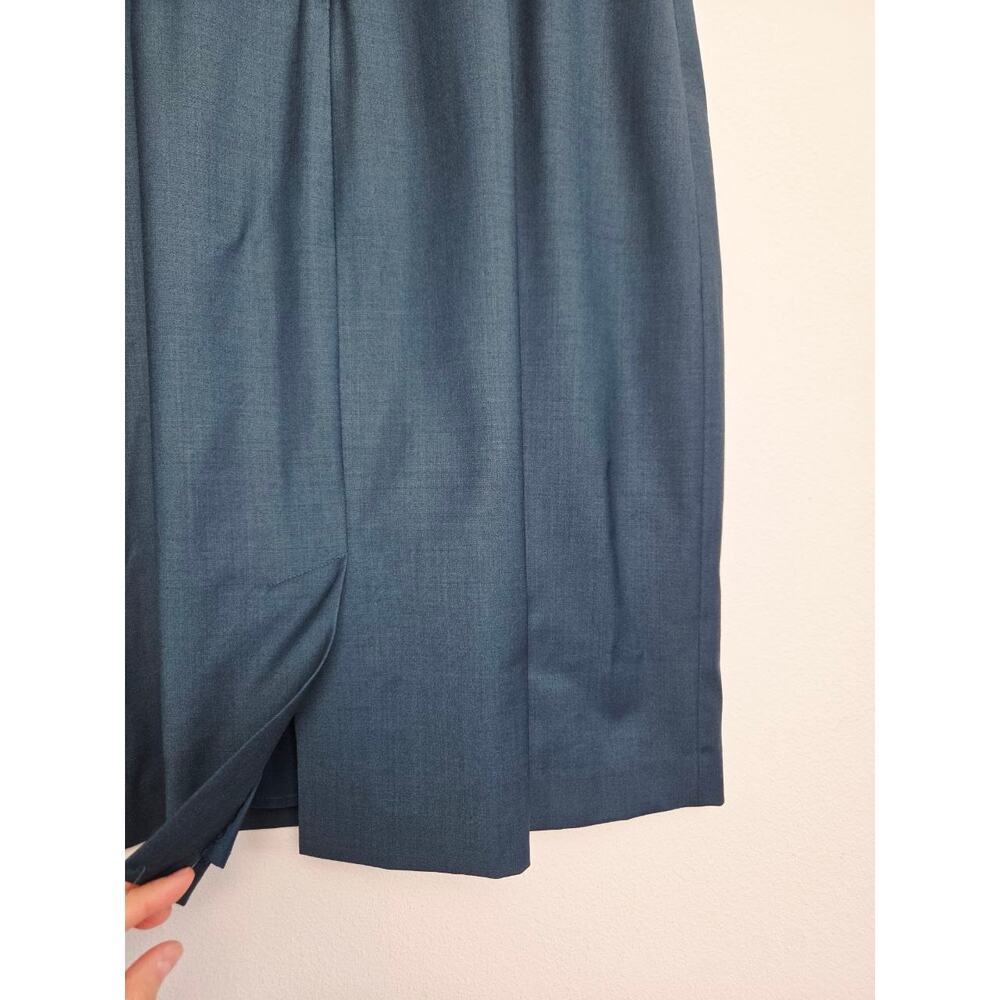 Theory Betty Dress 6 Blue Deep Teal Wool Blend Short Sleeves Sheath Career - Picture 10 of 14